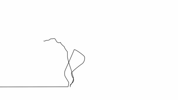 Саморисование Анимации Непрерывного Однострочного Рисунка Слона — стоковое видео