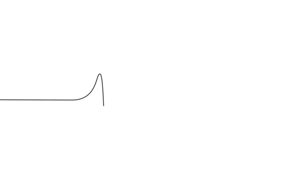 Single Line Continuous Graphic Drawing Heartbeat Cardio Lifeline Line Art — Stock Video