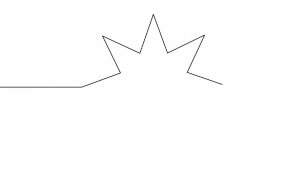 Саморисование Контура Анимации Непрерывного Однострочного Рисунка Звезды — стоковое видео