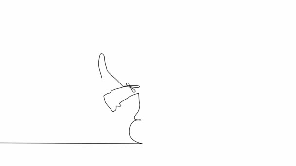 Animación Autodibujada Dibujo Continuo Una Línea Elefante — Vídeo de stock