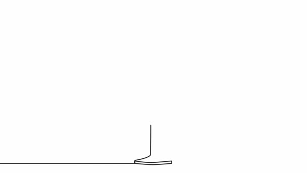 Безперервна Одна Лінія Самостійного Малювання Простої Анімації Коктейлю Вишуканому Келиху — стокове відео