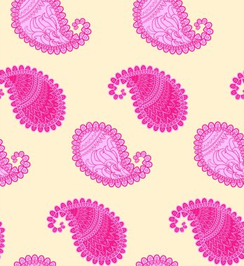 Güzel salatalıkların pürüzsüz pembe desenleri Türk, Hint, İran