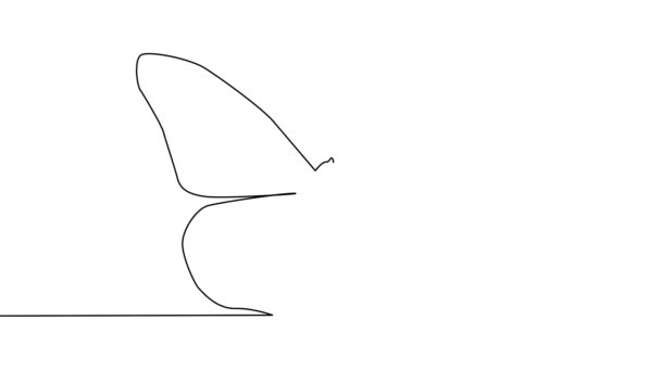 Önrajz egyszerű animáció egy folyamatos egyvonalas rajz pillangó.