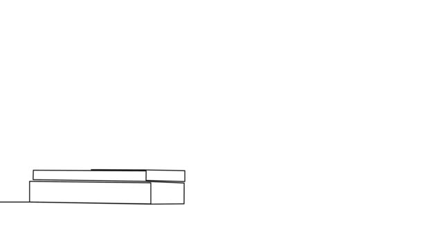 Stos zamkniętych książek w stylu jednej linii. Czarny kontur. Ruch graficzny. — Wideo stockowe