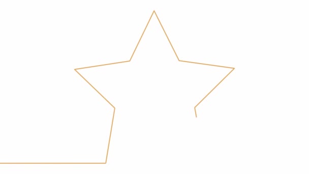 Саморисование Простой Анимации Одной Сплошной Линии Пятиконечной Звезды — стоковое видео