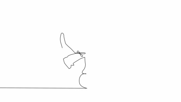 İzole edilmiş nesnenin sürekli bir çizgi çiziminin kendi kendine çizimi - fil — Stok video