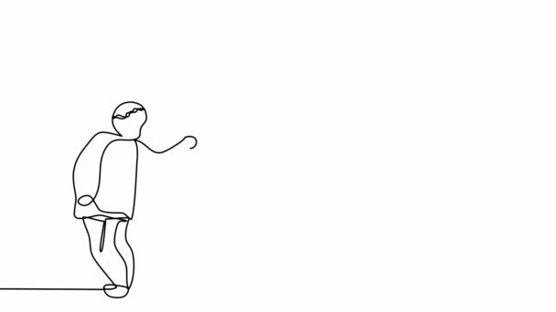 Auto dessin animation de la famille heureuse de quatre - dessin simple ligne — Video