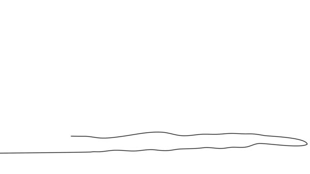 Auto dessin simple animation d'une seule ligne continue dessin bateau, mer, océan, cargaison, bateau, expédition — Video