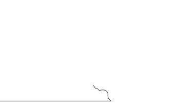 Sürekli tek bir çizginin basit bir animasyonu kelebek çiziyor. Elle çizim, beyaz arkaplanda siyah çizgiler.