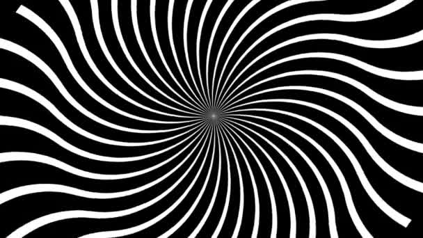 Optical Illusion Abstracts Spiral Tunnel Animations Inglês Estilo Desenhado Mão — Vídeo de Stock