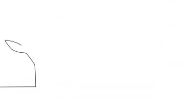 Tek bir çizgili sanat filizleniyor. Bitki yaprakları tohum yetiştirir toprak filizlenir eko doğal tarım konsepti bir animasyon dizayn eder