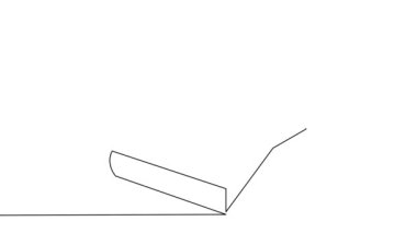 Bir satırlık kapalı kitap yığını. Siyah hat. Grafiksel hareket.