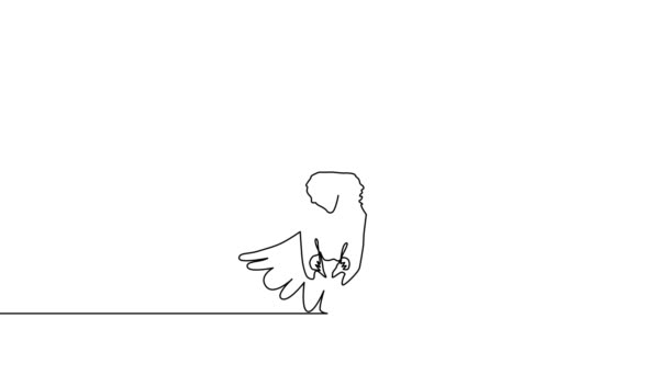 Autoportret animacja ciągły jeden wiersz rysunek sylwetka ptak orzeł — Wideo stockowe