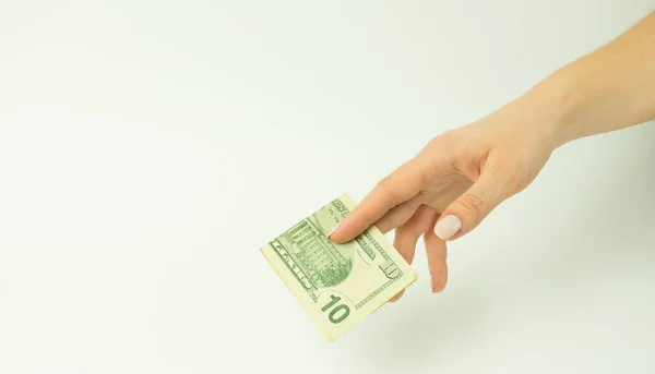 Hand Money Isolated White Background Isolate — Stock Photo, Image