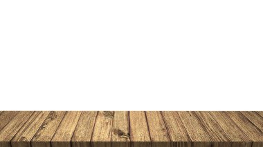 Boş tablo izole beyaz zemin üzerinde. 3D çizim. Kırpma yolu