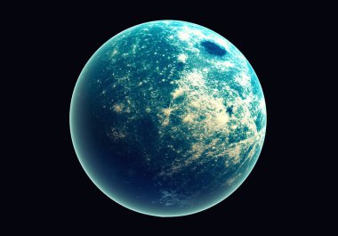 Blue earth in space and galaxy. Globe with outer glow ozone and white cloud. Space planet and Atmosphere concept. Alien and Living nature theme. Elements of this image furnished by NASA clipart