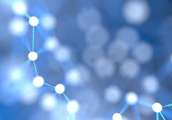 Синій Футуристичний Абстрактних Мережі Вузлів Фону Технології Наука Концепції Боке — стокове фото