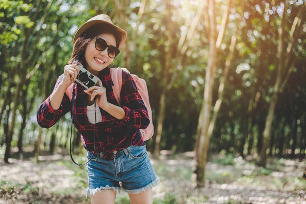 Beauty Asian Woman Smiling Lifestyle Portrait Pretty Young Woman Having — Stockfoto