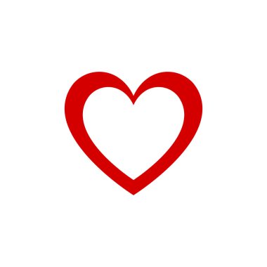 Kırmızı kalp tasarım grafik vektör simgesi. Sevgililer günü ve aşık kavramı. Çift Kişilik Heart Tema