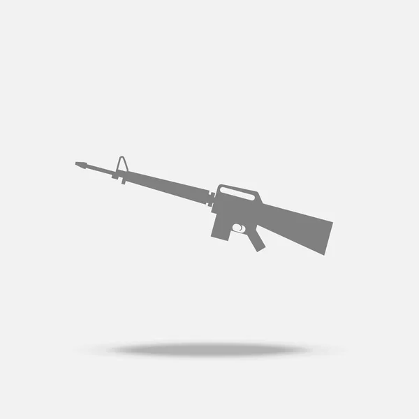 Assault Rifle Flat Icon Vector Shadow — Stock Vector