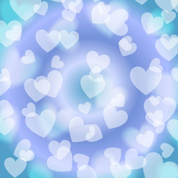 Blue Heart Bokeh Шаблон Вектор — стоковый вектор