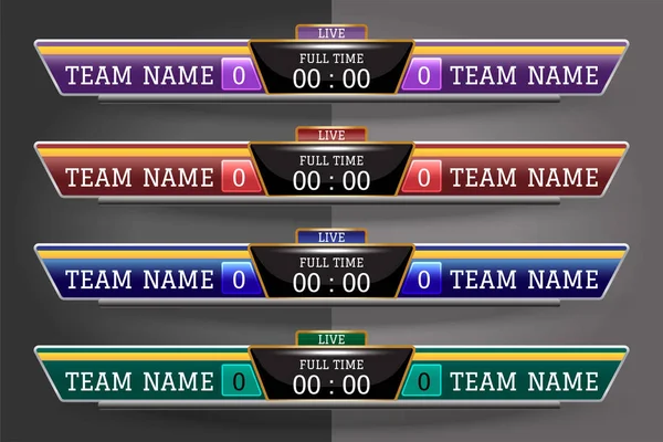 Çetele dijital ekran grafik şablonu için yayın futbol, futbol veya futsal, illüstrasyon vektör tasarım şablonu Ligi maç için. Eps10 vektör dosya tasarımı