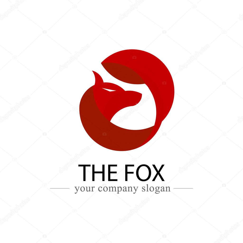 Fox logo design vector icon. Animal and logo banner for company and organization concept. Vector illustration graphic. Golden ratio use