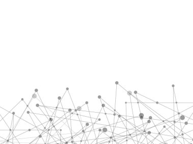 Beyaz teknoloji ve bilim arka plan gri çizgi noktalı. İş ve bağlantı kavramı. Fütüristik ve sanayi 4.0 kavramı. Internet cyber veri bağlantı ve ağ Tema.