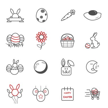 Paskalya günü simgeler. Tatil ve olay kavramı. İllüstrasyon vektör koleksiyonu kümesi. İşareti ve sembol Tema.