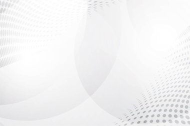 Beyaz arka plan vektör. Gri soyut. Rapor ve proje sunum şablonu için modern tasarım arka plan. Vektör çizim grafik. Fütüristik ve dairesel eğrisi şekil