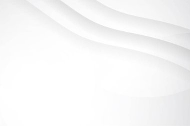 Beyaz arka plan vektör. Gri soyut. Rapor ve proje sunum şablonu için modern tasarım arka plan. Vektör çizim grafik. Fütüristik ve dairesel eğrisi şekil