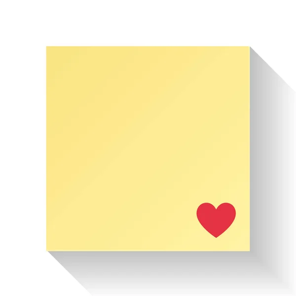 Papel Carta Amor Com Coração Vermelho Vetor Ilustração Dia Dos — Vetor de Stock