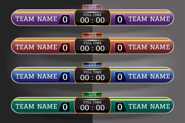 Futbol puan tahtası için futbol, futbol ve futsal yayın dijital ekran grafik şablonu. illüstrasyon vektör tasarım şablonu Futbol Ligi için aynı. Eps10 vektör dosya tasarımı