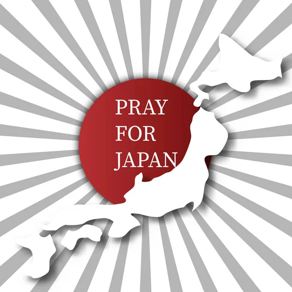 Pray for Japan. Abstract background concept. Red spot white grey sun burst background. For advertising making donate of earthquake flood and tsunami in Hokkaido Kumamoto city in Japan map