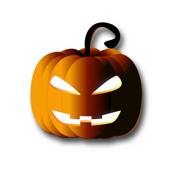 Halloween Pumpkin Papieru Sztuki Białym Tle Pomarańczowy Latarni Dynia Cienia — Wektor stockowy