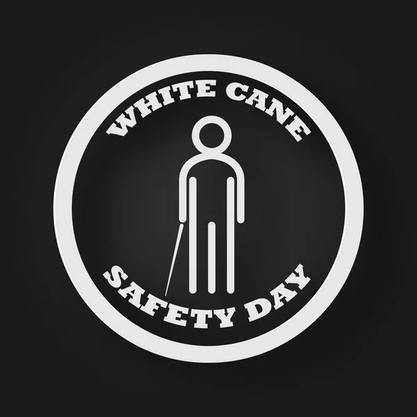 Ikon White Cane Safety Day Orang Dengan Tongkat Sebagai Buta - Stok Vektor