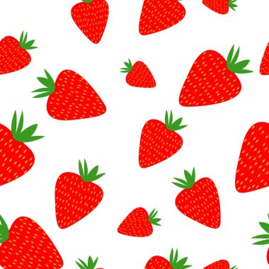 Beyaz arka plan üzerinde çilek seamless modeli