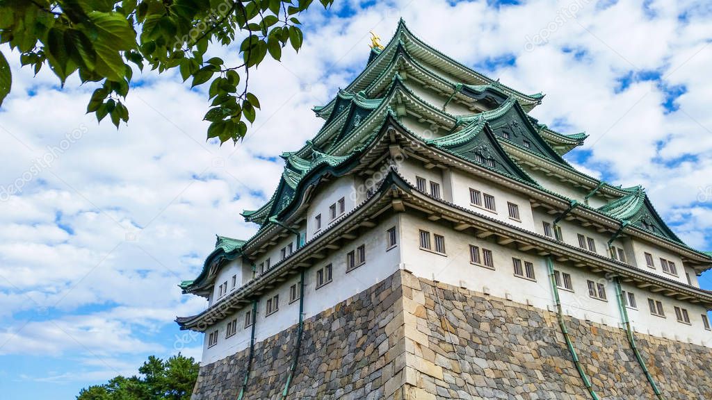 Nagoya Castle in Japan. Building and Attraction landmarks concept. Travel around the world theme.