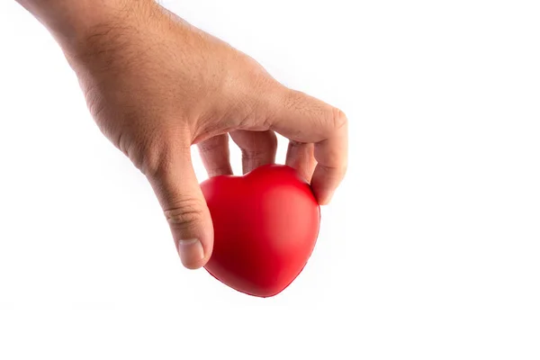 Tenuta in mano e donazione su un backgroun bianco isolato — Foto Stock