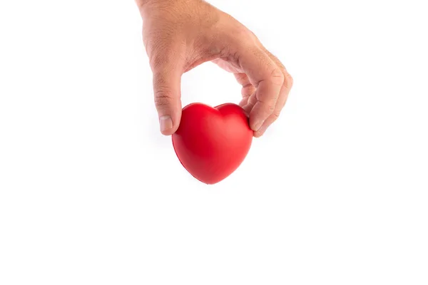 Tenuta in mano e donazione su un backgroun bianco isolato — Foto Stock