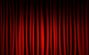 Kırmızı perde sahne konser gösterisi arka plan. Soyut ve backgrou