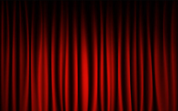 Red curtain stage concert show background. Abstract and backgrou