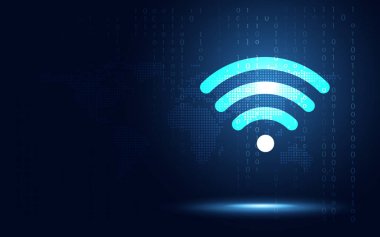 Fütüristik mavi kablosuz bağlantı soyut teknoloji backgrou