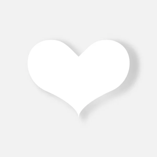 Coração branco sobre fundo branco. Dia dos Namorados e amor pelo golpe — Vetor de Stock
