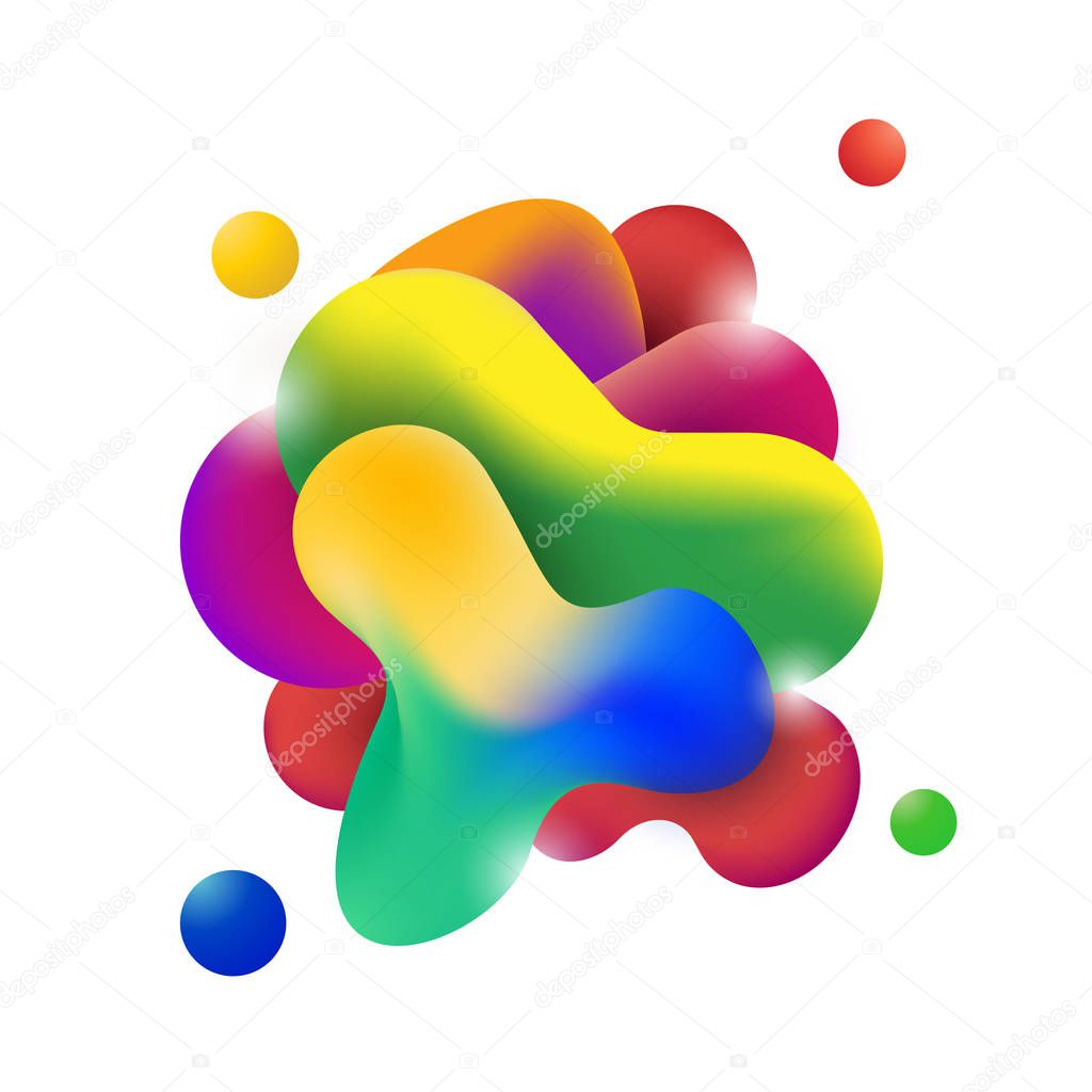 Abstract modern flowing fluid shape graphic elements. Gradient d