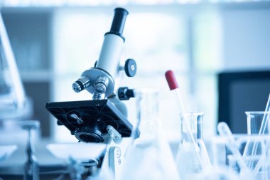 Kimya biyoloji laboratuar testitıbbi laboratuvar mikroskobu. Sci