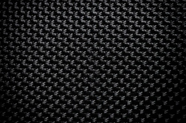 Black fabric canvas silk texture background. Abstract closeup de — Stock Photo, Image