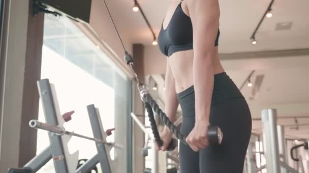 Beskuren Bild Kvinnan Gym Bildning — Stockvideo