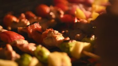 lezzetli pişirme kebaplar closeup görünümü
