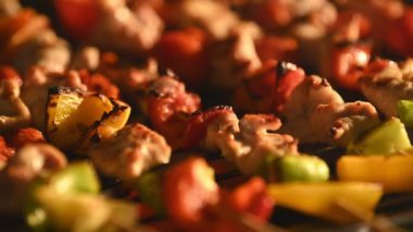 lezzetli pişirme kebaplar closeup görünümü